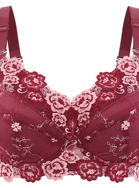 大码全罩杯薄文胸 胖mm有钢圈胸罩聚拢防下垂75-110CDEFGHI