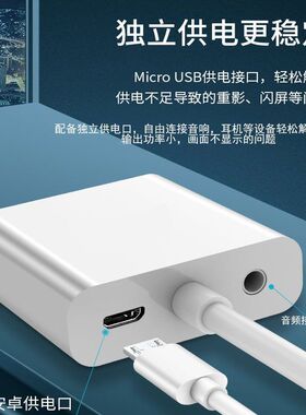 HDMI转VGA带音频转换器高清转VGA接投影仪电脑转液晶电视转换线