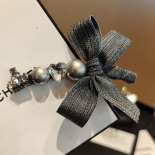 手工原创弯夹皇冠蝴蝶结边夹女ins森系侧边刘海碎发夹公主头夹子