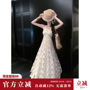 Sun雅乔【雾岛听风】夏季海边沙滩钩花度假风连衣裙上衣长裤套装