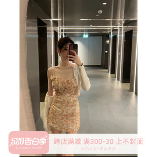 辣妹吊带裙碎花网纱显瘦连衣裙短款 裙子女夏季 心碎小K Sun雅乔