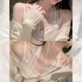 Sun雅乔 四季 可穿内搭性感可拆卸胸垫弹力蕾丝吊带背心女