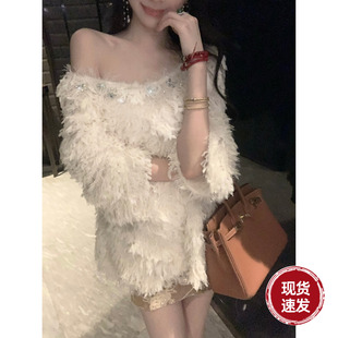 Sun雅乔【白夜童话】冬装慵懒软糯蓬松羽毛肌理感宽松套头毛衣女