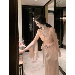 雅乔【事后清晨外披】夏季百搭防晒空调衫喇叭水袖薄开衫外套女