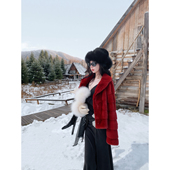 Sun雅乔 安哥拉红水貂皮草外套 贵妇草草水貂限定版 名利场 冬季