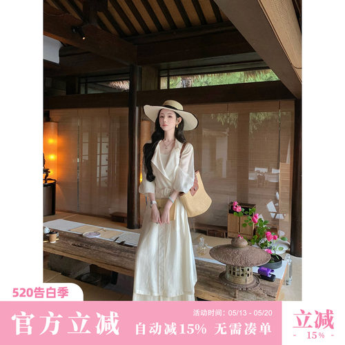 Sun雅乔【拿破仑】夏季长袖中长高级醋酸防晒风衣外套女宽松薄款