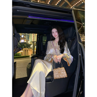 Sun雅乔【月华锦】秋装老钱风巴洛克钉珠刺绣新中式国风上衣女