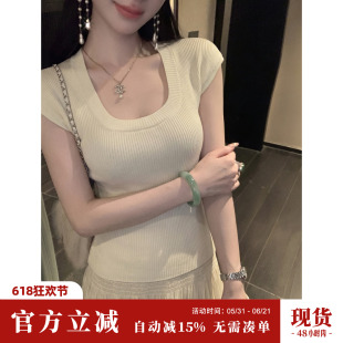 Sun雅乔【神仙小T】夏季修身清凉桑蚕丝羊毛短袖T恤针织上衣女