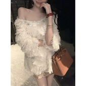 慵懒软糯蓬松羽毛肌理感宽松套头毛衣女 冬装 Sun雅乔 白夜童话