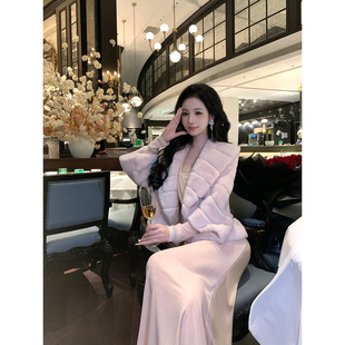 Sun雅乔【贵妃兔】冬装长袖轻奢草草贵妇进口獭兔毛皮草外套女