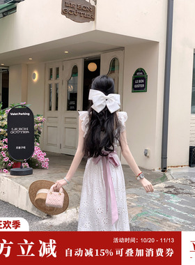 Sun雅乔 法式甜美风流光缎超大蝴蝶结发夹时尚百搭发饰