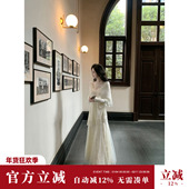 秋冬清冷感针织加厚网纱蕾丝拼接长袖 Sun雅乔 月下伊人 连衣裙