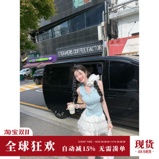 气质甜心 修身 夏季 百搭减龄针织无袖 上衣女 甜美修身 Sun雅乔