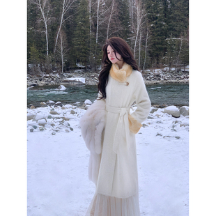 毛绒绒外套 超保暖羊羔毛兔绒大衣女秋冬长款 Sun雅乔 一眼万年