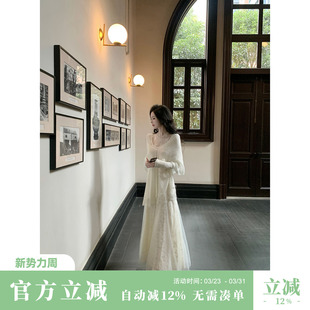 清冷感针织网纱蕾丝拼接长袖 春秋新款 连衣裙 月下伊人 Sun雅乔