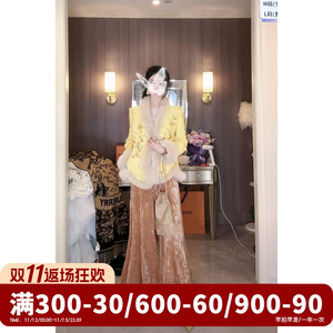 Sun雅乔【古色古香】冬装新中式休闲裤古风金钻丝绒阔腿裤长裤女