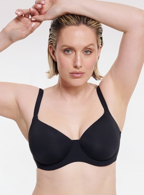 95CDEF法奢INTIMO黑色超薄柔软舒适性感超薄钢圈文胸