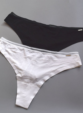 S-M-L-XL法gise软滑竹纤维素雅黑/白 性感美臀低腰丁字裤无痕裤边