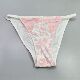中东nayo柔软印花莱卡棉粉色蕾丝装 饰性感美臀低腰半包三角女内裤