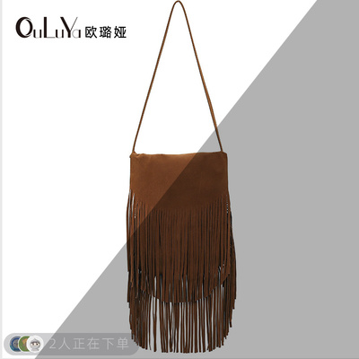 OULUYA斜挎包双面绒流苏包