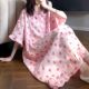 长裙大码 很多色 甜美娃娃领睡裙女夏日系纯棉纱布短袖 孕妇家居服