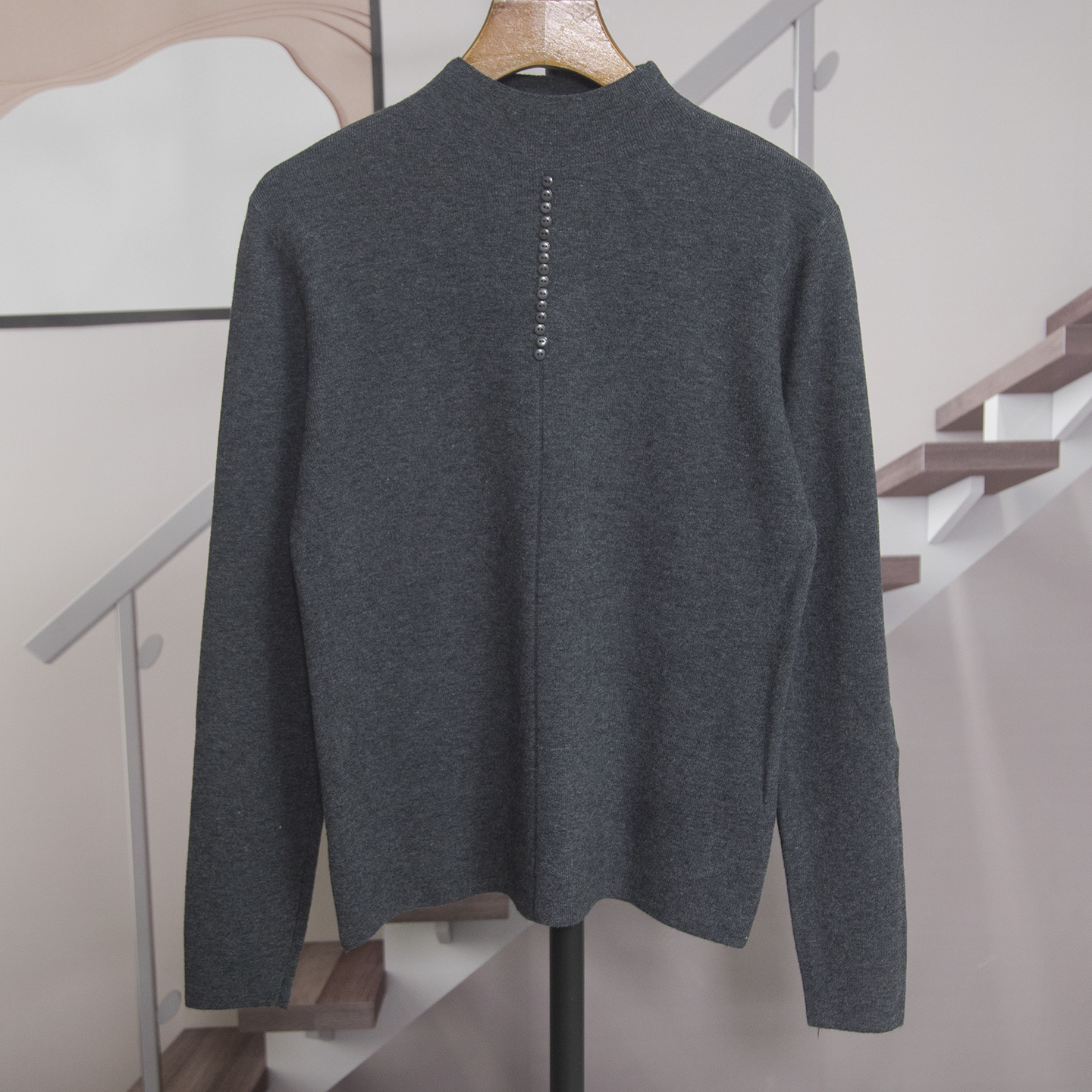 时尚半高领针织衫女2025秋冬薄款