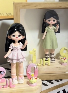 定制纯手工石塑粘土泥塑diy生日礼物摆件朋友闺蜜Q版人偶情侣礼品