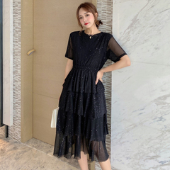 Real photo of Xia Xiannu super xiansen dress Korean version thin temperament light ripe style cake skirt