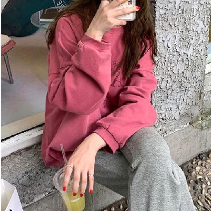Suit round neck sweater women spring and autumn thin 2020 new loose simple lazy suit fashion