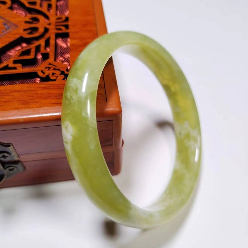 天然玉石蓝田玉活玉手镯姜花玉陕西特产礼品旅游纪念品原产地厂家