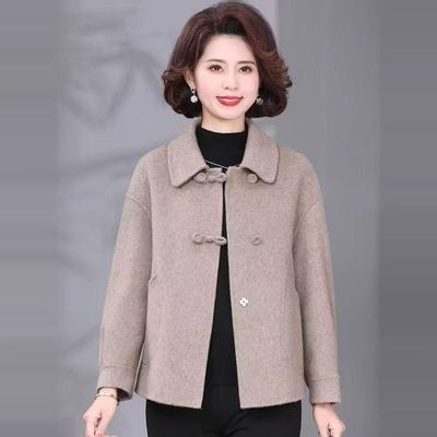 盘扣新中式短款双面羊绒大衣女设计感新款气质正肩羊毛呢子外套女