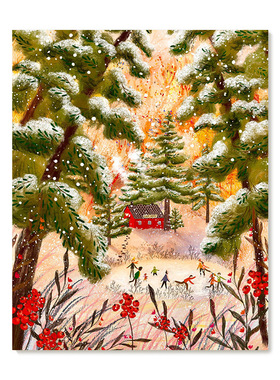 【艺术版画】插画师Laivi Poder复刻艺术版画治愈系圣诞装饰画芯