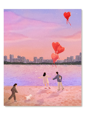 【艺术版画】插画师Subin复刻艺术版画清新韩系治愈风景装饰画芯