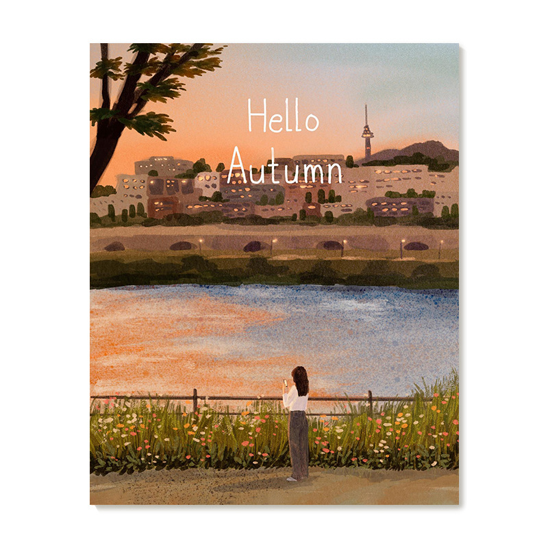 【艺术版画】插画师Subin复刻艺术版画治愈韩系秋日风景装饰画芯