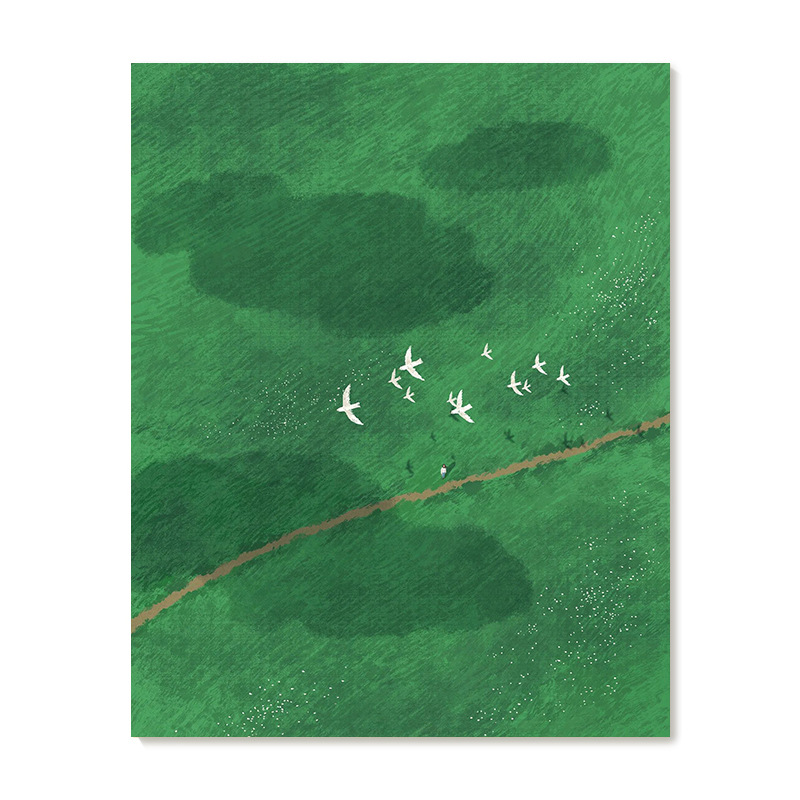 【捡漏合集】插画师Subin复刻艺术版画治愈绿色春天风景装饰画芯