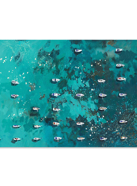 【艺术版画】Nina Brooke复刻艺术版画蓝绿色大海洋风景装饰画芯