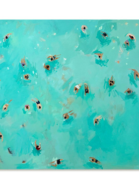 【艺术版画】Nina Brooke复刻艺术版画蓝绿色大海景游泳装饰画芯