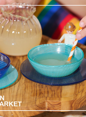 JinMarket韩国代购 eding官方授权 玻璃系列checky彩色复古小碗碟