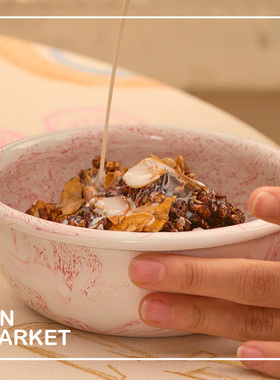 【新春大促】韩国代购eding官方授权搪瓷泼墨大理石系列酸奶碗