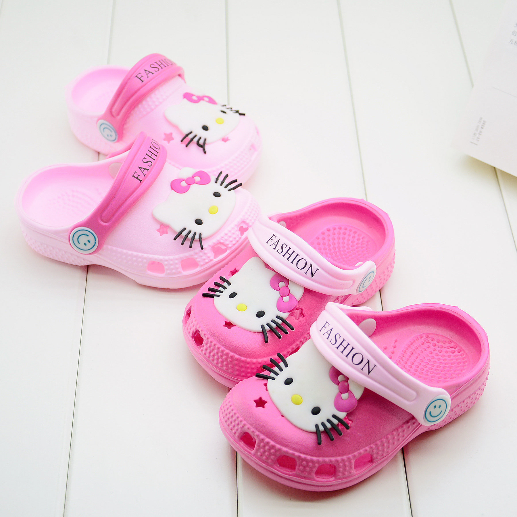 kitty猫夏款女童拖鞋凉鞋公主鞋中小儿童eva泡沫卡通洞洞鞋沙滩轻