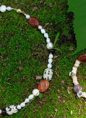 款式爱心或圆形随机锁骨链茶水晶