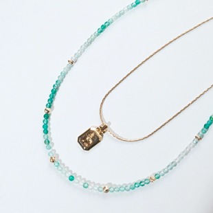 《爪哇秘境》雨林渐变绿玛瑙锁骨链