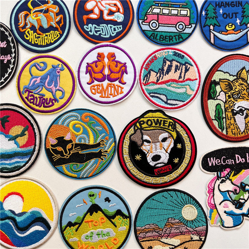 欧美个性圆形创意卡通动物火箭风景树浪刺绣徽章胸花别针布贴大款,饰品/流行首饰/时尚饰品新,胸针,淘宝优惠券,粉丝福利购,淘宝优惠卷