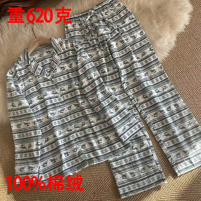 纯棉睡衣套装女秋冬棉绒日系小鹿