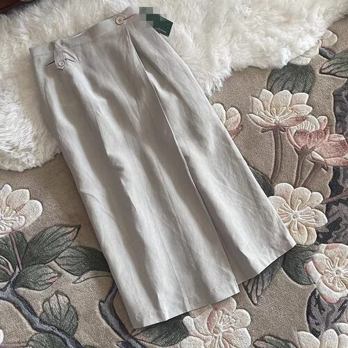 真丝桑蚕丝亚麻半裙55姆米一步裙