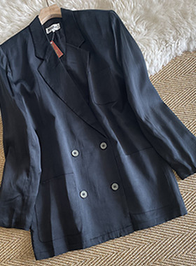 30姆米真丝素绉缎西服长袖外套