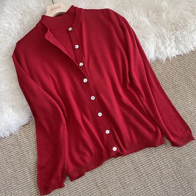 大码针织衫两件套真丝羊绒开衫