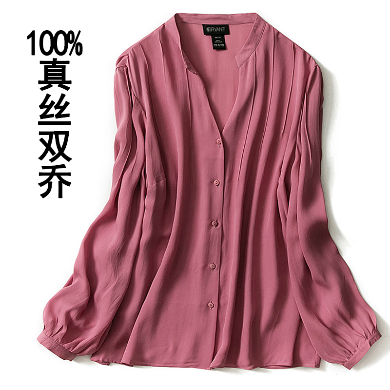 桑蚕丝衬衣透视性感大码宽松