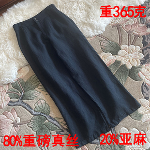 75姆米重磅真丝西装裤女直筒小脚春夏显瘦亚麻职业上班穿九分长裤