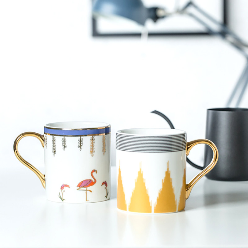 图腾轻奢陶瓷马克杯男女情侣杯子办公室咖啡杯水杯茶杯